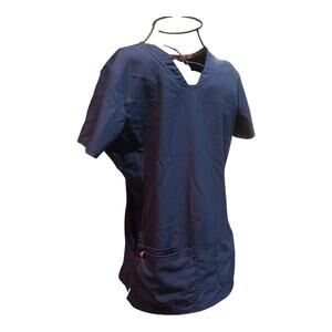 HeartSoul Scrub Top Women’s Small Navy Short Sleeve Scrub Top 20710 NAYH Medical